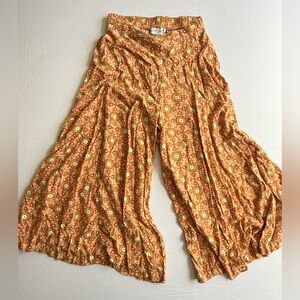 Petal & Pup Floral Wide-Leg Pants in Orange and Yellow